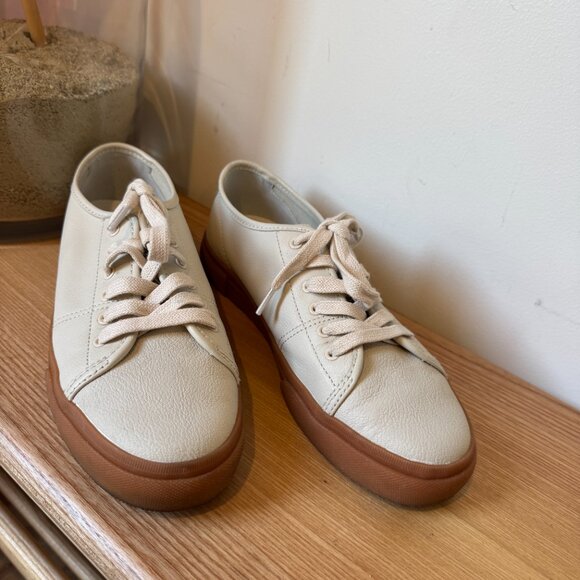 Frye Gia Low Lace Leather Sneakers Ivory w/Gum Sole | Women’s 8 - Picture 6 of 13